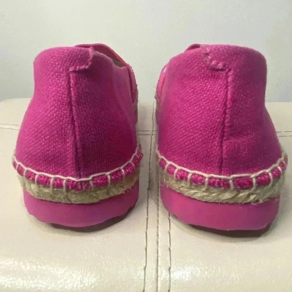 Michael Kors Vicky Espadrille Platform Flat Shoes Canvas MK Logo Denim Size 6M - Picture 7 of 10